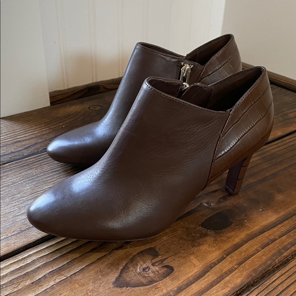 New ANTONIO MELANI brown leather embossed crocodile stiletto ankle Boots - Picture 4 of 8